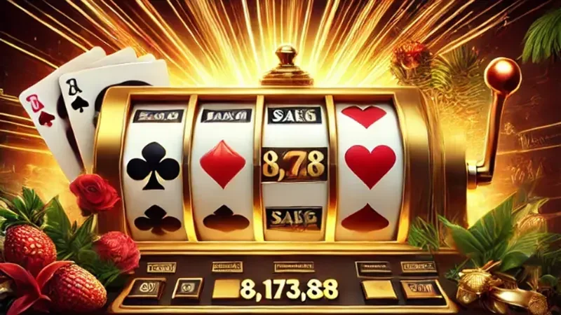 Tampilan permainan slot UBERTOTO dengan gulungan reel dan simbol berwarna